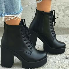 Negro de mujer de cuña de serpiente Cremallera Tobillo Botas Zapatos Plataforma De Rock-CHICK UK 3-8
