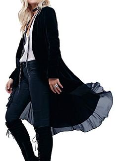 R.Vivimos Women/'s Velvet Ruffle Coat Slim-Fit Suit Casual Jacket Fashion Classic Swallowtail Hem