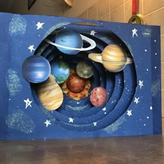 Hey Leute, ich habe ein tolles interaktives DIY, um mit euch al ... #interaktives #leute #tolles - craftIdea.org Kids Crafts, Paper Crafting, Science Projects, Kids Art Projects, School Projects, Solar System Projects, 3d Solar System