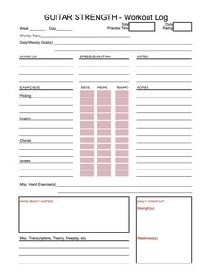 music practice journal template