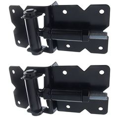 2PK 36/" Hook Band Hinges Black Finish Fixings Cranked Heavy Duty Gate Hinge