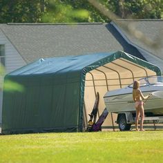 ShelterLogic 4 x 4 x 6 Waterproof Pop-Up Deck and Garden Storage Shed Kit