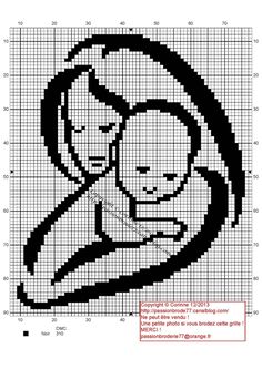femme - woman - baby - point de croix - cross stitch - Blog : http://broderiemimie44.canalblog.com/