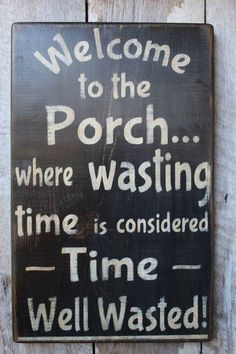 Time on the porch is never truly wasted if there is a cup of coffee involved. :) Outdoor, Home Décor, Porches, Diy Home Décor, Farmhouse Décor, Home Improvement, Farmhouse Decor, Porch Signs, Porch Decorating