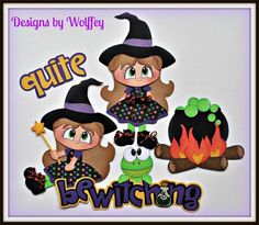 elite4u halloween witch paper piecing premade scrapbook page album wolffey5