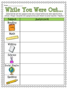 14 best absent student work images classroom setup absent student assignments