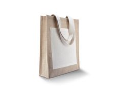 eBuyGB Long Handled Natural Cotton Shopper Tote Bag Pack of 50