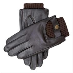 Dents Mens Berkeley Silk Lined Hairsheep Leather Gloves Black