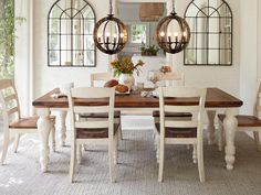 farmhouse table -- two-tone marsilona dining room table view 1 farmhouse table -- two-tone marsilona dining room table view 1
