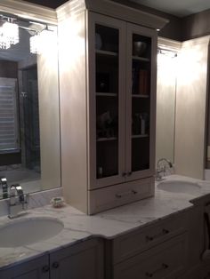 Custom Bathroom Vanities With Linen Tower custom vanity with linen tower, and pull out trash can, etc Custom Bathroom Vanities With Linen Tower custom vanity with linen tower, and pull out trash can, etc
