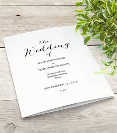 Byron Printable Wedding Order Of Service Template In 2019 Sweet Printable Folded Wedding Order Of Service Template