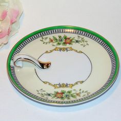 Vintage Victorian Porcelain Pedestal Sugar Scuttle With Pink Roses /& Gold Gilded Handle