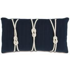Nautical Pillow Set Of 2 Navy Blue Embroidery Nautical Pillow