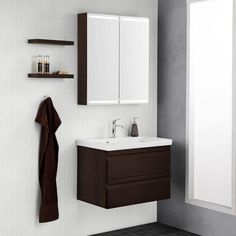 {Waschtischunterschrank modern
85} Scanbad Modern Badmöbelset 90cm mit 2 Schubladen und Spiegel mit ... | {Waschtischunterschrank modern
85}