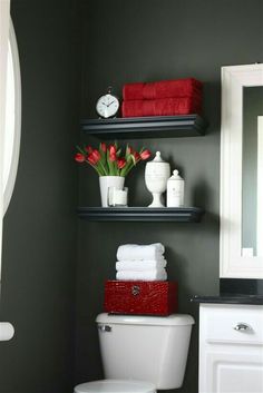 The Yellow Cape Cod Powder Room I Absolutely Love Color Scheme Turn Crown Moldings Into Floating Shelves For The Half Bathroom Above Toilet Paint Ralph Lauren Ballroom Cabinets Bher Cool Grey Mainly