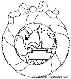Ornament Wreath Coloring Page Free Christmas Recipes Coloring Pages For Kids Santa Letters Nativity Letter Template
