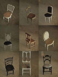 Reutter porcelana de cocina taburetes de madera silla asiento Wood work stool muñecas Tube 1:12