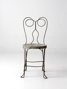 antique ice cream parlor table and chair for sale at the barker