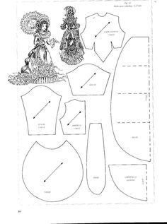 DOLL PATTERN PATRON LA MODE ILLUSTREE vêtement poupée ancienne n° 48 de 1885