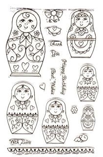 Valderna: Punto de cruz matryoshka. These can be used as coloring pages.