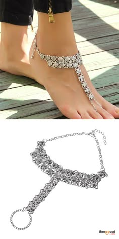 Lotus Fun S925 Cha/îne de cheville simple en argent sterling 2 mm