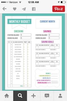 student budget worksheet