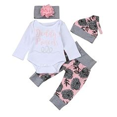 Sfuzwg Infant Baby Boy Girl Kapuzenpullover Hosen Stirnband 3PCS Sets mit Pocket Toddle Floral Sweatshirt