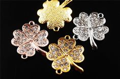 2Charms Crystal Rhinestone Butterfly Bracelet Connector Finding 21x26mm