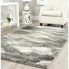 Safavieh Hand Woven Montauk Grey Ivory Cotton Rug 8 X 10 From Safavieh Retro Mid Century Modern Abstract Grey Ivory Rug 8 X 10