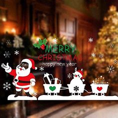 Yuson Girl Large Reusable Merry Christmas Tree Reindeer Wall Window Stickers Door Cover Window Clings Removable Wall Decal Mural Stickers for Xmas Home Shop Store Display Decorations Yuson Girl Large Reusable Merry Christmas Tree Reindeer Wall Window Stickers Door Cover Window Clings Removable Wall Decal Mural Stickers for Xmas Home Shop Store Display Decorations