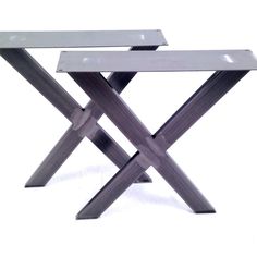 2 x Steel Table Bench Pedestal Legs The /'X Marks The Spot/' Design Desk