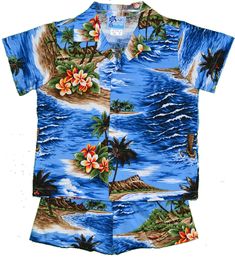 RJC Boys Hibiscus Hawaiian Island 2pc Cabana Set