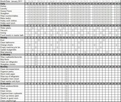 monthly chores chart