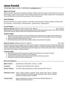 sample resume for teachers