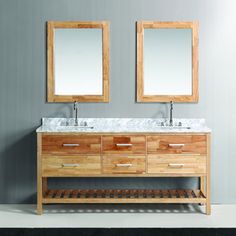 Design Element London 72 Double Bathroom Vanity Set With Open Design Element London 72 Inch Oak Finish Double Sink Vanity Set With Mirror 16686432