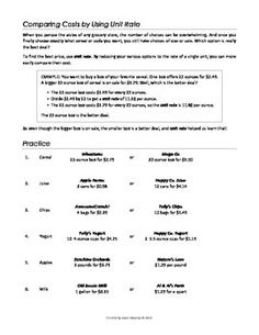 Blue Monkey Math Your Source For Practice Word Problems This Comparing Cost Using Unit Rate