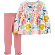 New Carter/'s Toddler// Preschool Girls 2-pc Legging Set Floral or Heart Print