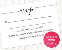 a pack of 10 rsvp cards for any event printed on a brown kraft