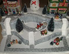 Landschaftsbau Weihnachtsdorf Lemax Stone Road Curved Modellbau