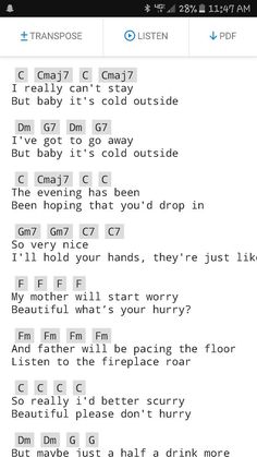 Baby it's cold outside 1/3 Ukulele chords Baby Cold, Songwriting, Ukulele Chords Songs, Learning Ukulele, Music Lessons, Lyrics And Chords