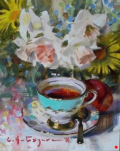 100 Tea And Coffee Cup Art Ideas Coffee Cup Art Cup Art Art