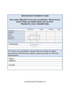 comment card template microsoft