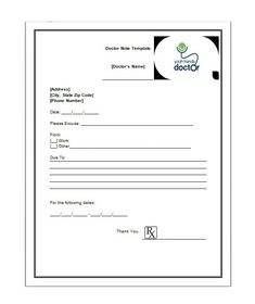 doctor note templates for work 8 free word excel pdf download