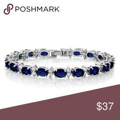2.25CT Simulated Red Garnet Tennis Bracelet .925 Sterling Silver Bracelet 7 1//4/"