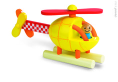 Kids Birthday Xmas Gift Toy Home Decor Kids Wooden Aircraft Toy Magnetic Yellow Helicopter Model