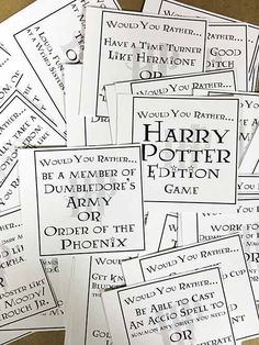 Get Excited For Your Wizarding World Of Harry Potter Vacation With Our 3 Free Printables Including Would You Rather
