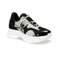 Butigo Tecna85z Cilt Siyah Yilan Rengi Kadin Sneaker Ayakkabi Sneaker Ayakkabilar Siyah
