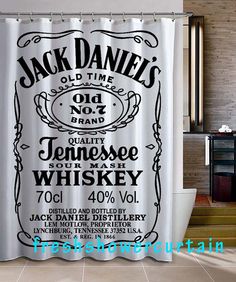 new Jack Daniels shower curtain 60/"x 72/" one sides with 12 holes