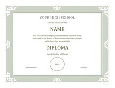 high school diploma certificate fancy design templates