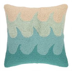 Kate Nelligan Sand Dollar Embroidered Linen Pillow 20 by 20-Inch Green